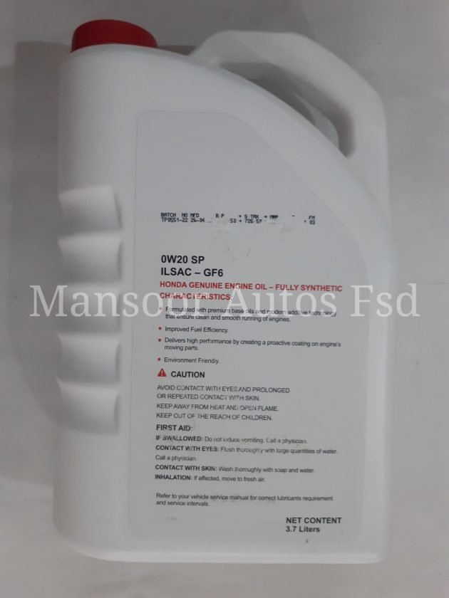 Engine Oil 0W-20 SP 3.7 Ltrs- Honda Genuine - Image 3