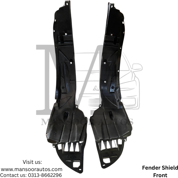 Pair Front Inner Fender Splash Shields LH & RH For Honda Civic, Aftermarket, Primered