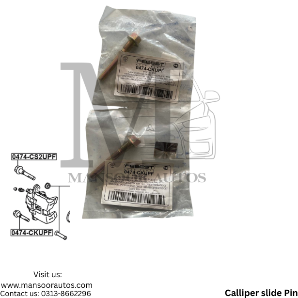 Calliper slide Pin Mitsubishi Lancer 2004-12 - Imported OE