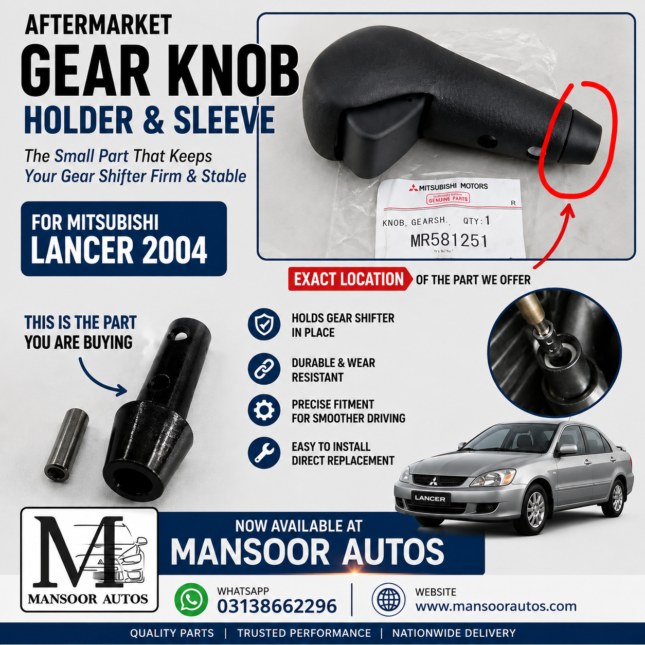 Gear Knob Holder kit Lancer 2004-12 - Local - Image 2